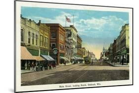 Oshkosh, Wisconsin - Main Street North Scene-Lantern Press-Mounted Art Print