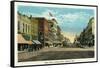 Oshkosh, Wisconsin - Main Street North Scene-Lantern Press-Framed Stretched Canvas