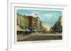 Oshkosh, Wisconsin - Main Street North Scene-Lantern Press-Framed Art Print