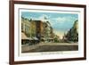 Oshkosh, Wisconsin - Main Street North Scene-Lantern Press-Framed Art Print