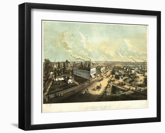 Oshkosh, Wisconsin - Panoramic Map-Lantern Press-Framed Art Print