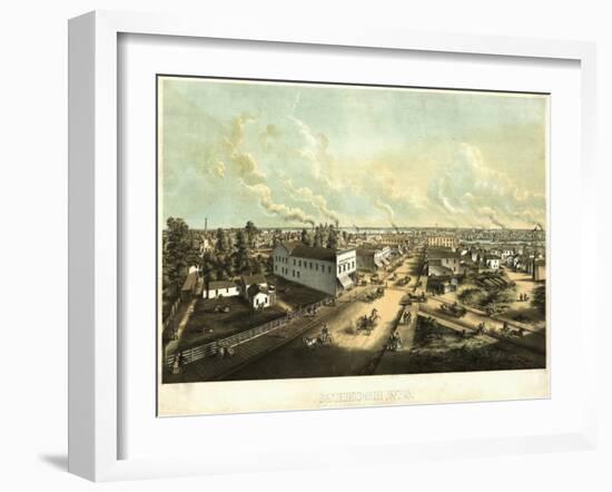 Oshkosh, Wisconsin - Panoramic Map-Lantern Press-Framed Art Print