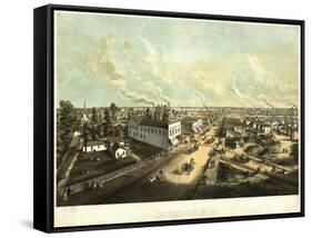 Oshkosh, Wisconsin - Panoramic Map-Lantern Press-Framed Stretched Canvas