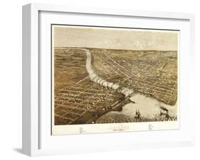 Oshkosh, Wisconsin - Panoramic Map-Lantern Press-Framed Art Print