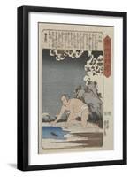 Osho Catches Fish for His Stepmother-Utagawa Kuniyoshi-Framed Giclee Print