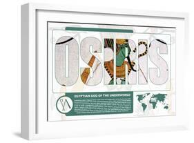 Osiris World Mythology Poster-Christopher Rice-Framed Art Print