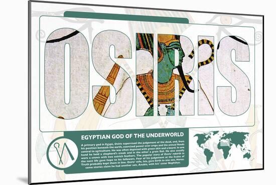 Osiris World Mythology Poster-Christopher Rice-Mounted Art Print