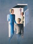 Group of Four Heads Gray Blue-Oskar Schlemmer-Framed Giclee Print