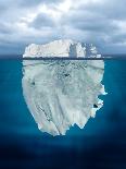 Iceberg Mostly Underwater Floating in Ocean-Oskari Porkka-Mounted Photographic Print