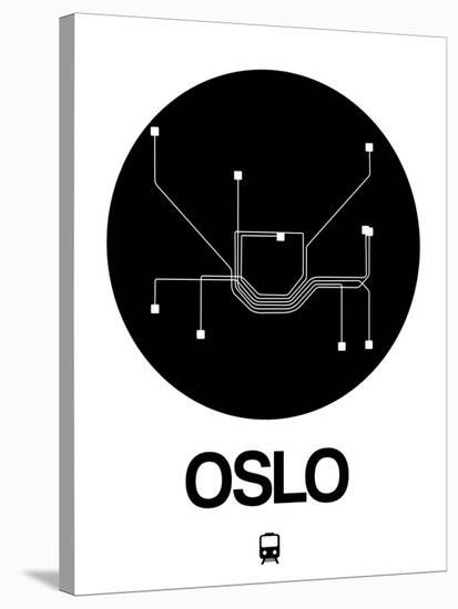 Oslo Black Subway Map-NaxArt-Stretched Canvas