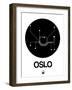 Oslo Black Subway Map-NaxArt-Framed Art Print