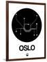 Oslo Black Subway Map-NaxArt-Framed Art Print