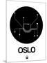 Oslo Black Subway Map-NaxArt-Mounted Art Print