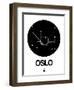 Oslo Black Subway Map-NaxArt-Framed Art Print