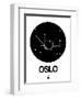 Oslo Black Subway Map-NaxArt-Framed Art Print