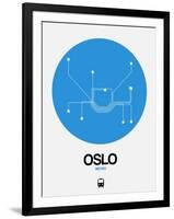 Oslo Blue Subway Map-NaxArt-Framed Art Print