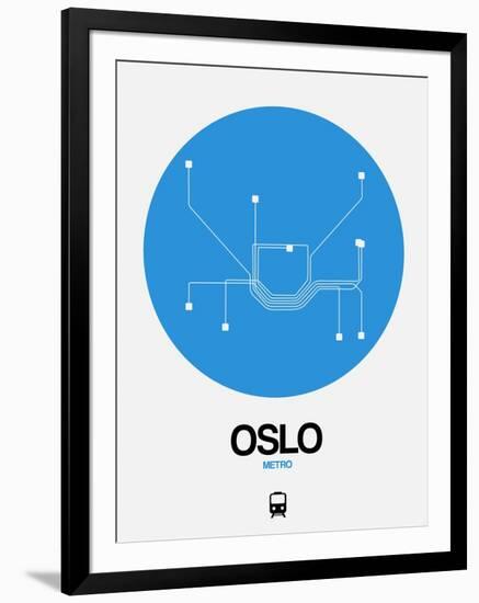 Oslo Blue Subway Map-NaxArt-Framed Art Print