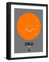 Oslo Orange Subway Map-NaxArt-Framed Art Print