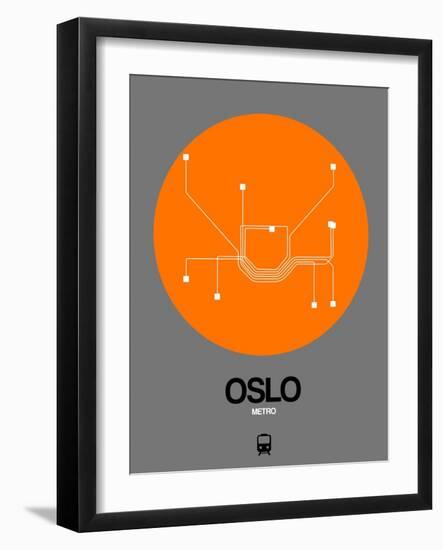 Oslo Orange Subway Map-NaxArt-Framed Art Print