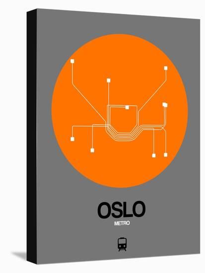 Oslo Orange Subway Map-NaxArt-Stretched Canvas