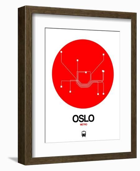 Oslo Red Subway Map-NaxArt-Framed Art Print