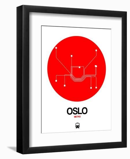 Oslo Red Subway Map-NaxArt-Framed Art Print