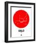 Oslo Red Subway Map-NaxArt-Framed Art Print