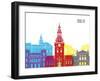 Oslo Skyline Pop-paulrommer-Framed Art Print