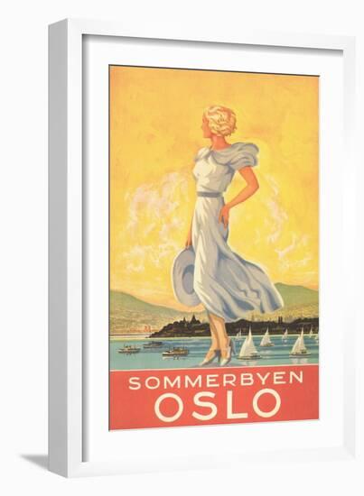 Oslo Travel Poster-null-Framed Art Print