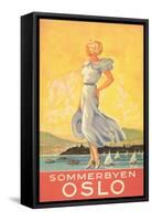 Oslo Travel Poster-Found Image Press-Framed Stretched Canvas