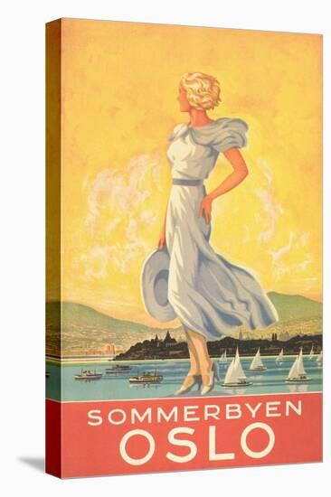 Oslo Travel Poster-Found Image Press-Stretched Canvas