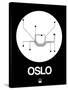 Oslo White Subway Map-NaxArt-Stretched Canvas