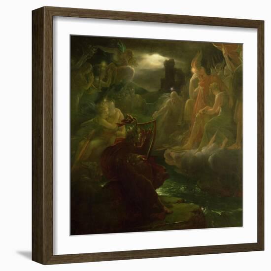 Ossian Conjuring up the Spirits on the Banks of the River Lora with the Sound of His Harp, 1801-Francois Gerard-Framed Giclee Print