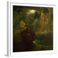 Ossian Conjuring up the Spirits on the Banks of the River Lora with the Sound of His Harp, 1801-Francois Gerard-Framed Giclee Print