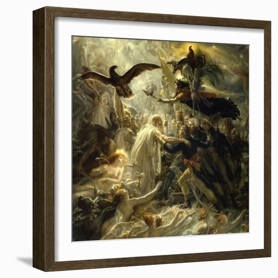 Ossian Receives Heroes of the Republic, c.1801-Anne-Louis Girodet de Roussy-Trioson-Framed Giclee Print