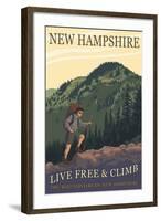 Ossipee Lake, New Hampshire - Live Free and Climb-Lantern Press-Framed Art Print