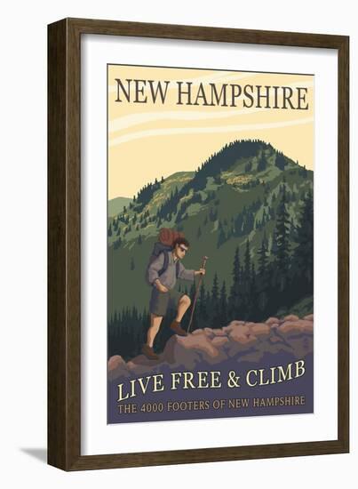 Ossipee Lake, New Hampshire - Live Free and Climb-Lantern Press-Framed Art Print