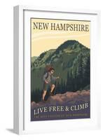 Ossipee Lake, New Hampshire - Live Free and Climb-Lantern Press-Framed Art Print