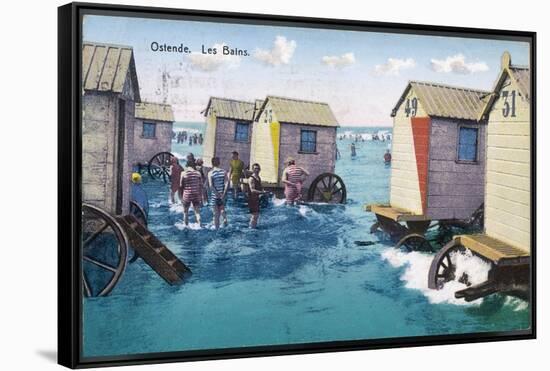 Ostend Bathing Machines-null-Framed Stretched Canvas