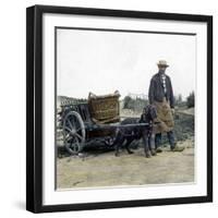 Ostend (Belgium), Dog-Pulled Cart-Leon, Levy et Fils-Framed Premium Photographic Print