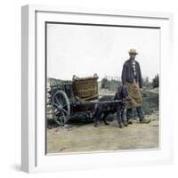 Ostend (Belgium), Dog-Pulled Cart-Leon, Levy et Fils-Framed Photographic Print