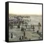 Ostend (Belgium), the Beach, Circa 1880-Leon, Levy et Fils-Framed Stretched Canvas