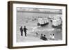 Ostend Seaside, Bathing Huts on Wheels, View from Top of Sea Wall, c.1900-Andrew Pitcairn-knowles-Framed Giclee Print