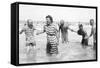 Ostend Seaside, Five Striped Bathers, c.1900-Andrew Pitcairn-knowles-Framed Stretched Canvas