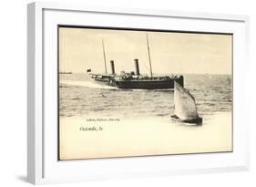 Ostende, Fährschiff Läuft An, Segelboot 077-null-Framed Giclee Print