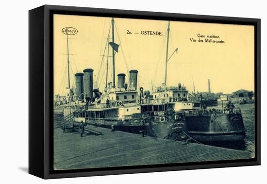 Ostende, Gare Maritime, Vue Des Malles Poste-null-Framed Stretched Canvas