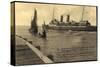 Ostende, Sailing of the Mail Steamer, Fishermen-null-Stretched Canvas