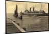 Ostende, Sailing of the Mail Steamer, Fishermen-null-Mounted Giclee Print
