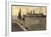 Ostende, Sailing of the Mail Steamer, Fishermen-null-Framed Giclee Print