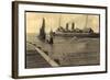 Ostende, Sailing of the Mail Steamer, Fishermen-null-Framed Giclee Print